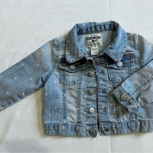 OshKosh B'gosh Blue Denim Jacket with Hearts Sz 2T